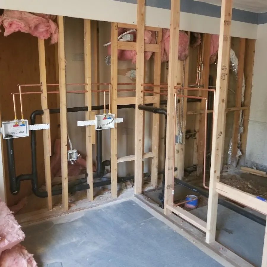 Copper pipe rough-in and plumbing installation in Quincy